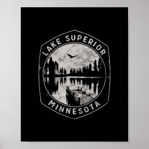 Vintage Lake Superior Minnesota Outdoor-Urlaub Poster