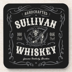 Vintage LAKTER ADD NAME Old Grim Sensenmann Whiske Getränkeuntersetzer