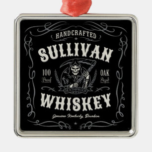 Vintage LAKTER ADD NAME Old Grim Sensenmann Whiske Ornament Aus Metall