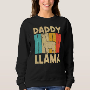 Vintage Lama für Papa Opa Männer Alpaka Tier Sweatshirt