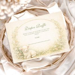 Vintage Lamb Meadow Arch Diapper Raffle Begleitkarte
