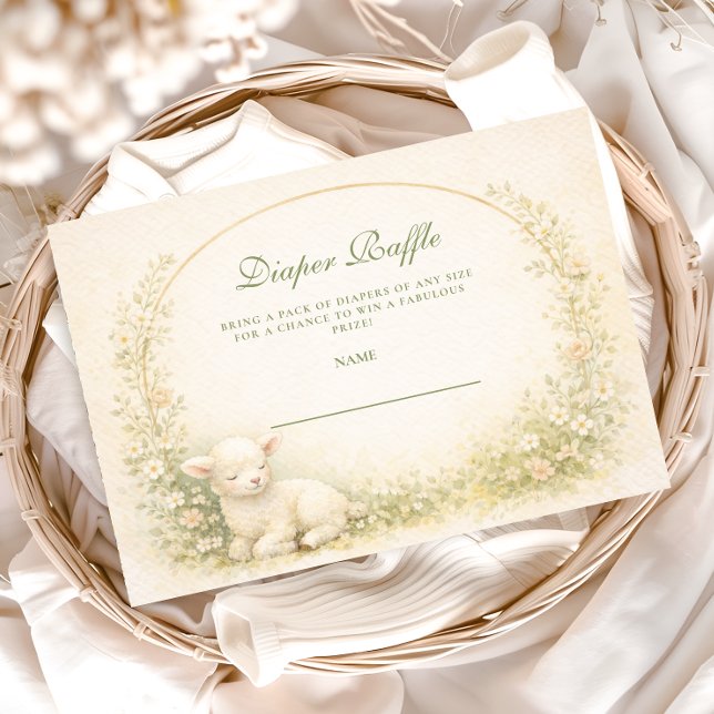Vintage Lamb Meadow Arch Diapper Raffle Begleitkarte (Von Creator hochgeladen)