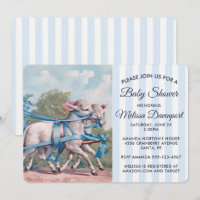 Vintage Lämmer in Blue Ribbons Babydusche