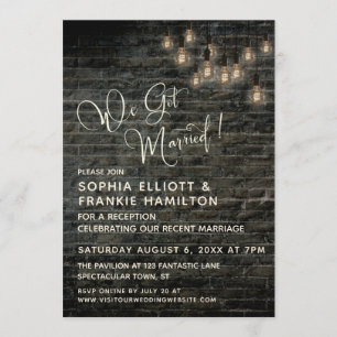 Vintage Lampen aus Industriebiegel, Wir Got Verhei Einladung