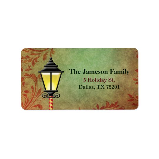 Vintage Lampen-Posten-Feiertags-Adresse Adress Aufkleber