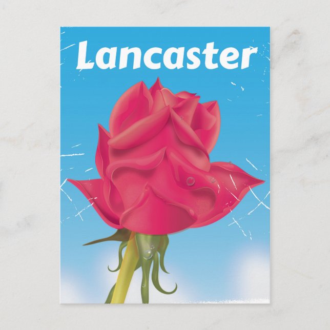 Vintage Lancaster, englisches Reiseplakat Postkarte (Vorderseite)