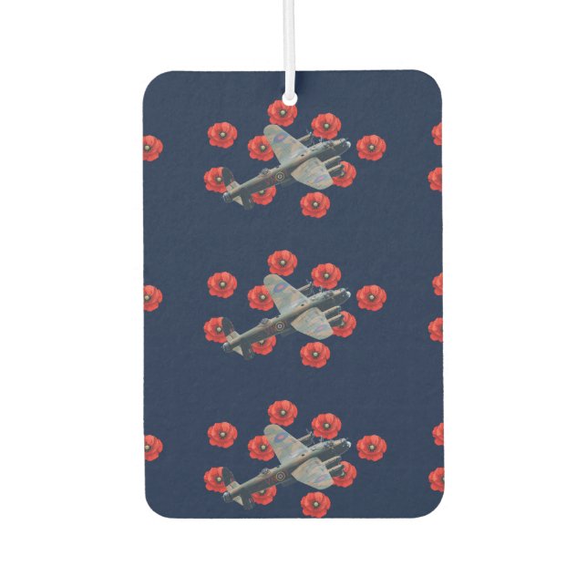 Vintage Lancaster unter den Roten Poppies Autolufterfrischer (Vorderseite)