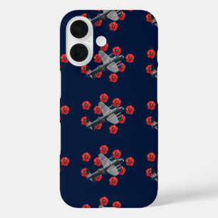 Vintage Lancaster unter den Roten Poppies iPhone 16 Hülle