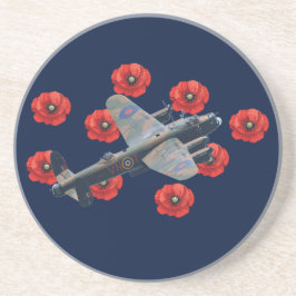 Vintage Lancaster unter den Roten Poppies Getränkeuntersetzer