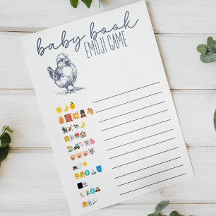 Vintage-Land-Charm-Buch-Emoji-Baby-Party-Spiel Poster