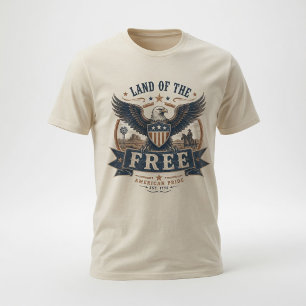 Vintage Land der Freien Amerikanischer Stolz T-Shirt