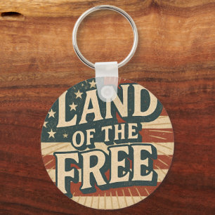 Vintage Land der Freien USA Unabhängigkeitstag Schlüsselanhänger