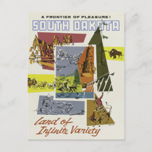 Vintage Land der unendlichen Vielfalt South Dakota Postkarte