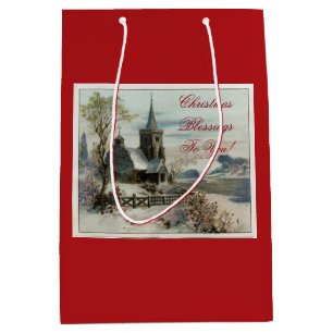 Vintage Land-Kirche Mittlere Geschenktüte