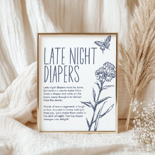 Vintage-Land-Late-Night-Windel-Baby-Shower-Spiel Poster