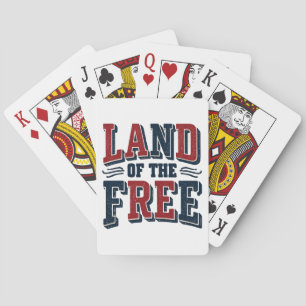 Vintage Land of the Free Patriotische Typografie Spielkarten
