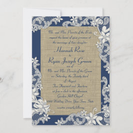 Vintage Länder - Blumen und Burlap Einladung