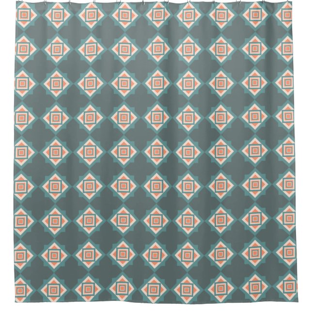 VINTAGE LÄNDERALTE FARBEN DUSCHVORHANG (Vorderseite)