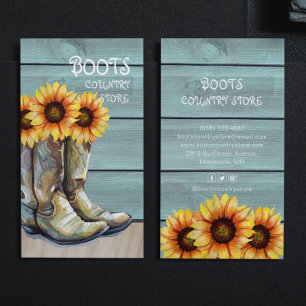 Vintage Landfarm Sonnenblumen Rustikale Natur Visitenkarte