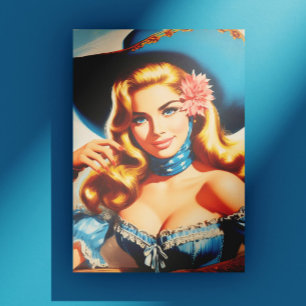 Vintage-Landfrau Postkarte