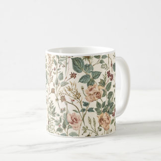 Vintage-Landhausgartenrosen und Wildblumen  Kaffeetasse