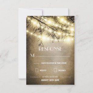 Vintage Landhochzeit rustikale Baum Hochzeit RSVP  Karte