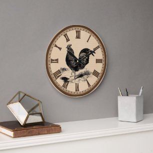 Vintage Landhuhn-Hauswanduhr Große Wanduhr