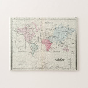 Vintage Landkarte der Welt (1865) Puzzle