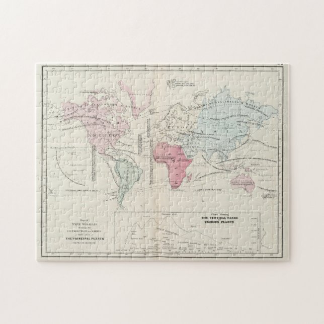 Vintage Landkarte der Welt (1865) Puzzle (Horizontal)