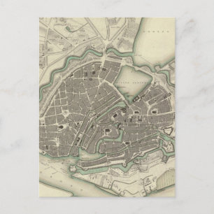 Vintage Landkarte Hamburg Deutschland (1841) Postkarte