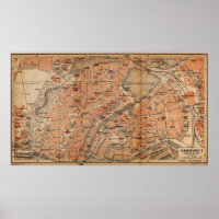 Vintage Landkarte Hamburg Deutschland (1910)