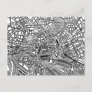 Vintage Landkarte Hamburg Deutschland (1911) Postkarte