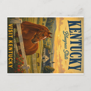 Vintage-Landschaft des Bluegrass-Staates Kentucky  Feiertagspostkarte