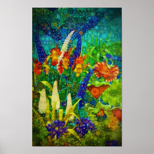 Vintage Landschaft des Tropenwaldes Poster