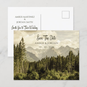 Vintage-Landschaft Hochzeit im Gebirgswald Postkarte