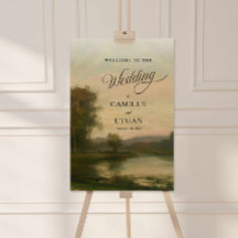 Vintage-Landschaft-Hochzeitswillkommensschild