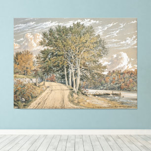 Vintage Landschaft Malerei Harlem River Leinwanddruck