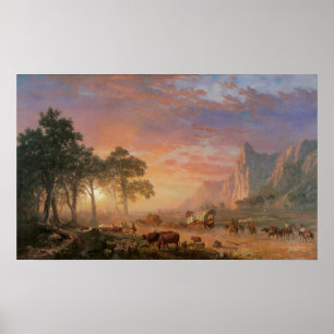 Vintage Landschaft, Oregon-Spur durch Bierstadt Poster