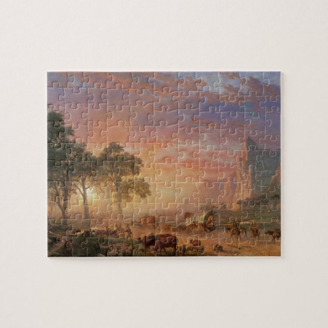 Vintage Landschaft, Oregon Trail nach Bierstadt Puzzle (Horizontal)