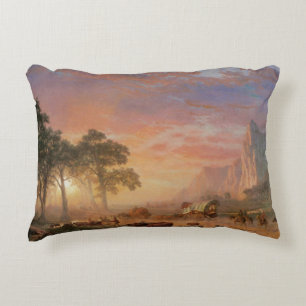 Vintage-Landschaft, Oregon Trail von Bierstadt Zierkissen