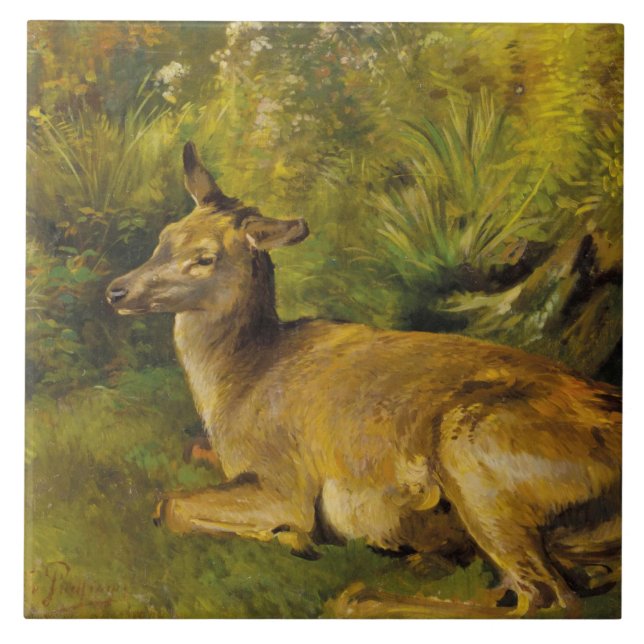 Vintage Landschaft Pausinger Ruhehöhe Fliese (Vorderseite)