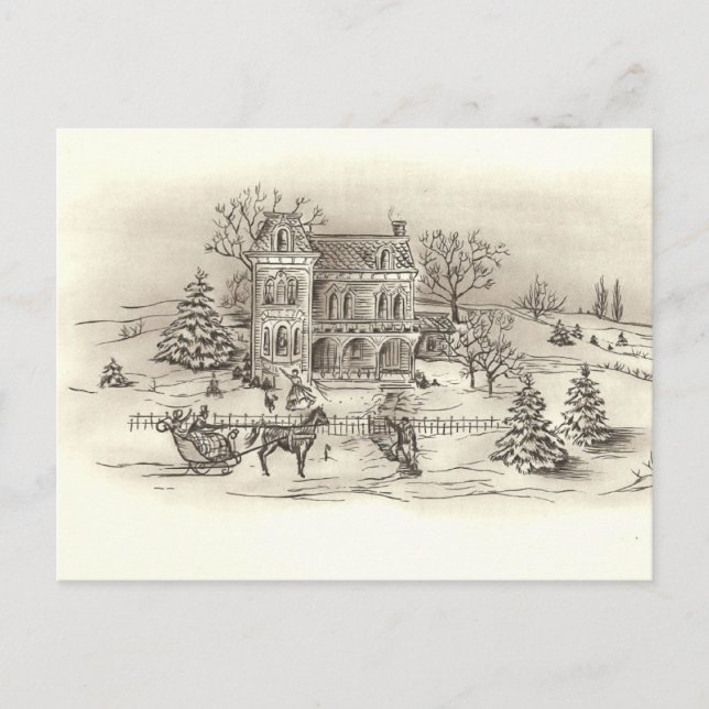 Vintage Landschaft Postkarte (Vorderseite)