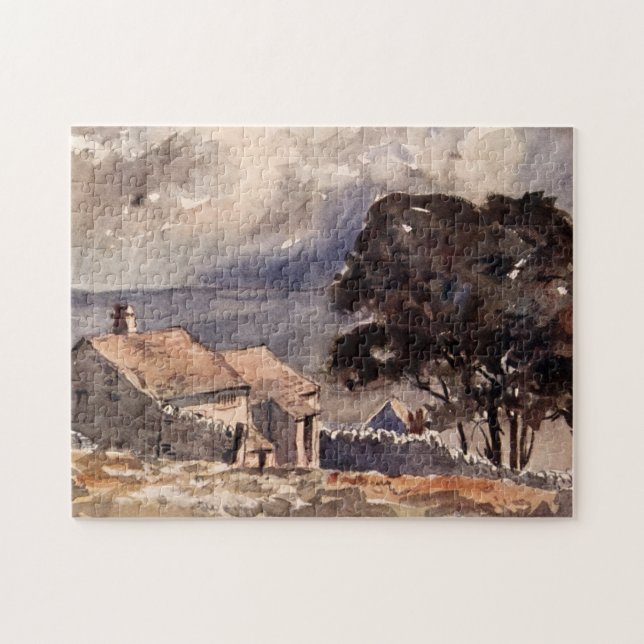 Vintage Landschaft Sturmhöhe Bronte Puzzle (Horizontal)