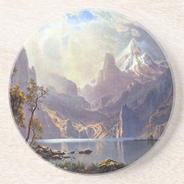 Vintage Landschaft, Tahoe-See bei Albert Bierstadt Untersetzer (Vorne)