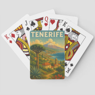 Vintage Landschaft Teneriffas Kanarische Inseln Spielkarten
