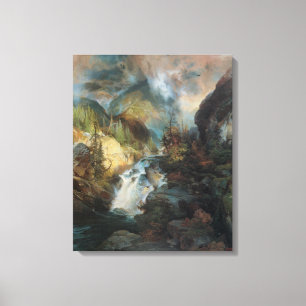 Vintage-Landschaft Wasserfall in den Bergen von Mo Leinwanddruck