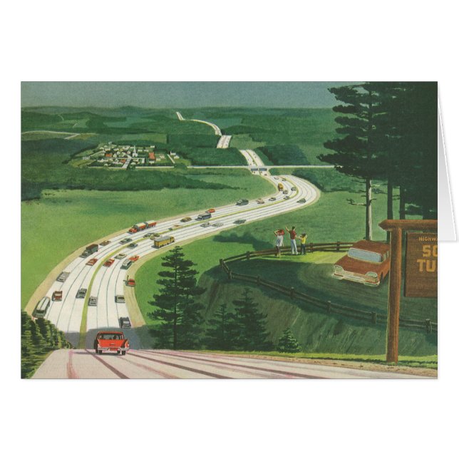 Vintage Landschaftliche amerikanische Autobahnen,  (Vorderseite (Horizontal))