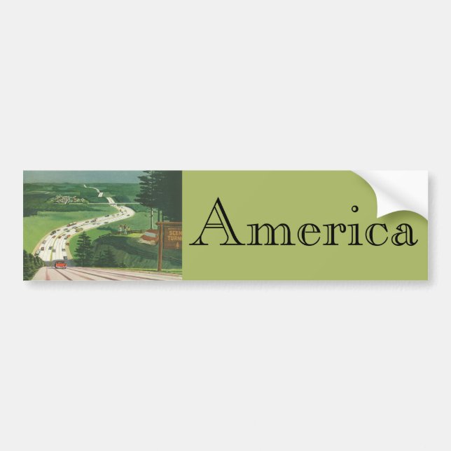 Vintage Landschaftliche amerikanische Autobahnen,  Autoaufkleber (Vorne)