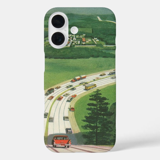 Vintage Landschaftliche amerikanische Autobahnen,  Case-Mate iPhone Hülle (Rückseite)