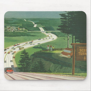 Vintage Landschaftliche amerikanische Autobahnen,  Mousepad